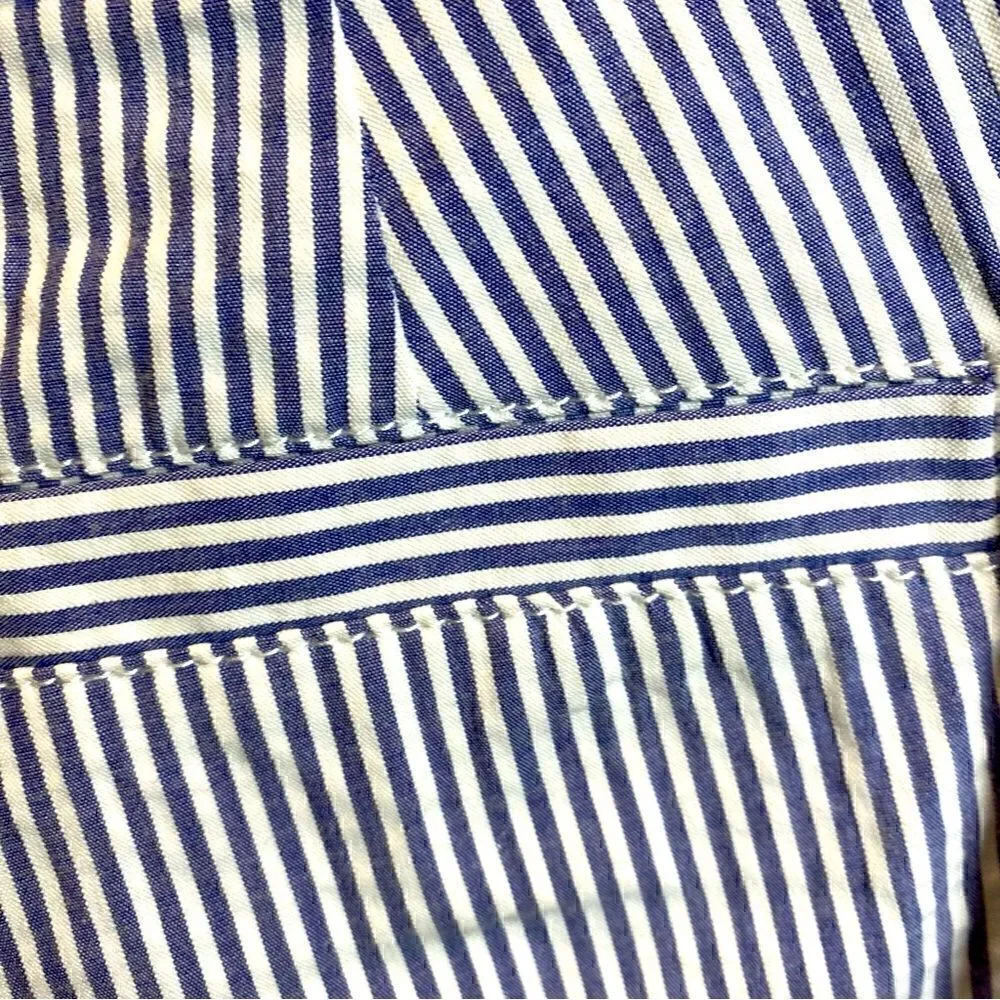 NEW! Brooks Brothers Cotton Seersucker Pleated Shorts Blue White Stripe Size 2